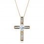 18k Yellow Gold 18k Yellow Gold Custom Diamond Cross Pendant - Front View -  100769 - Thumbnail