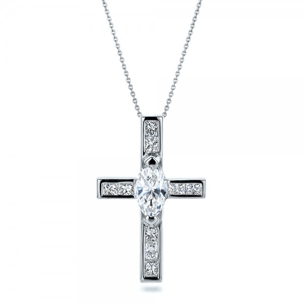 Custom Diamond Cross Pendant - Image