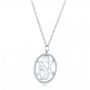 14k White Gold Custom Diamond Halo Monogram Pendant - Flat View -  102410 - Thumbnail