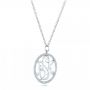  Platinum Platinum Custom Diamond Halo Monogram Pendant - Flat View -  102410 - Thumbnail