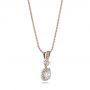 14k Rose Gold 14k Rose Gold Custom Diamond Halo Pendant - Flat View -  101241 - Thumbnail