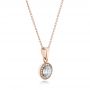 14k Rose Gold 14k Rose Gold Custom Diamond Halo Pendant - Flat View -  102147 - Thumbnail