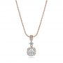 18k Rose Gold 18k Rose Gold Custom Diamond Halo Pendant - Three-Quarter View -  101241 - Thumbnail