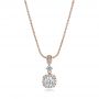 14k Rose Gold 14k Rose Gold Custom Diamond Halo Pendant - Three-Quarter View -  101241 - Thumbnail