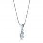  Platinum Platinum Custom Diamond Halo Pendant - Flat View -  101241 - Thumbnail