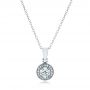 18k White Gold 18k White Gold Custom Diamond Halo Pendant - Three-Quarter View -  102147 - Thumbnail