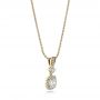 14k Yellow Gold 14k Yellow Gold Custom Diamond Halo Pendant - Flat View -  101241 - Thumbnail