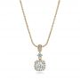 18k Yellow Gold Custom Diamond Halo Pendant