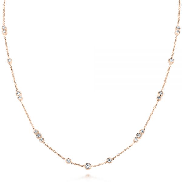 18k Rose Gold 18k Rose Gold Custom Diamond Necklace - Three-Quarter View - 104073