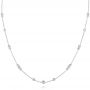 14k White Gold Custom Diamond Necklace - Three-Quarter View -  104073 - Thumbnail