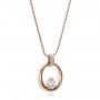 18k Rose Gold 18k Rose Gold Custom Diamond Pendant - Flat View -  100870 - Thumbnail