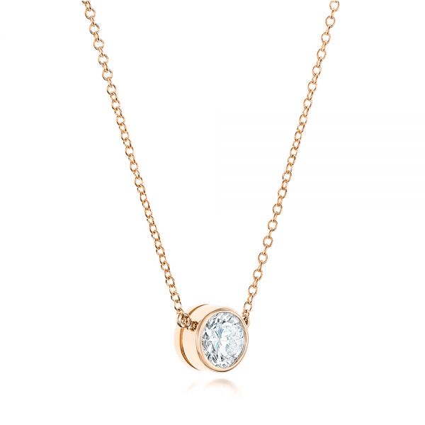 18k Rose Gold 18k Rose Gold Custom Diamond Pendant - Flat View -  102524