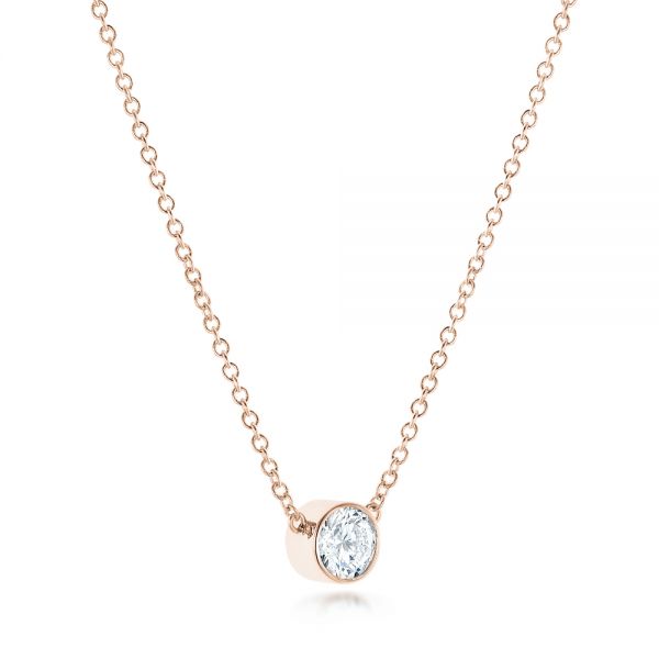 14k Rose Gold 14k Rose Gold Custom Diamond Pendant - Flat View -  102599