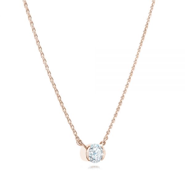14k Rose Gold 14k Rose Gold Custom Diamond Pendant - Flat View - 102763