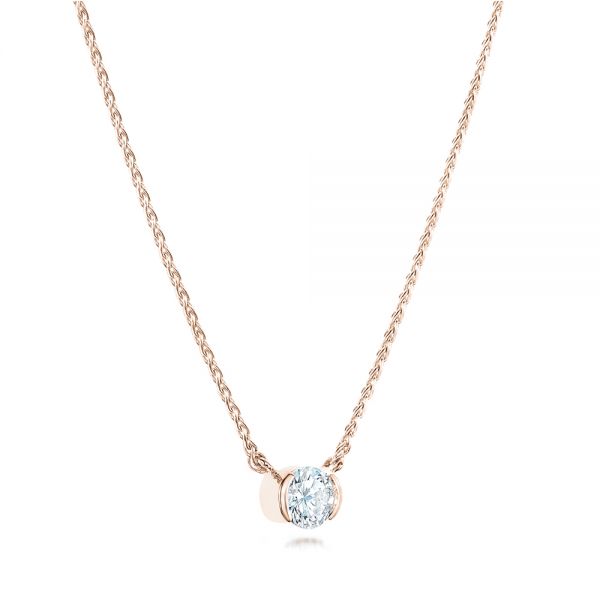 14k Rose Gold 14k Rose Gold Custom Diamond Pendant - Flat View -  102763