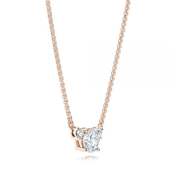 14k Rose Gold 14k Rose Gold Custom Diamond Pendant - Flat View - 103019