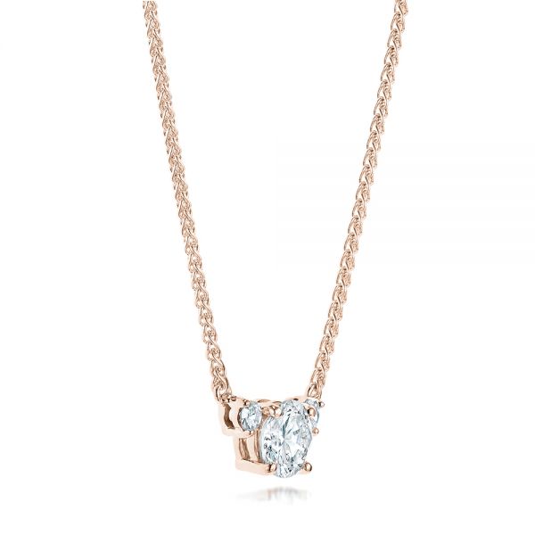 18k Rose Gold 18k Rose Gold Custom Diamond Pendant - Flat View -  103019