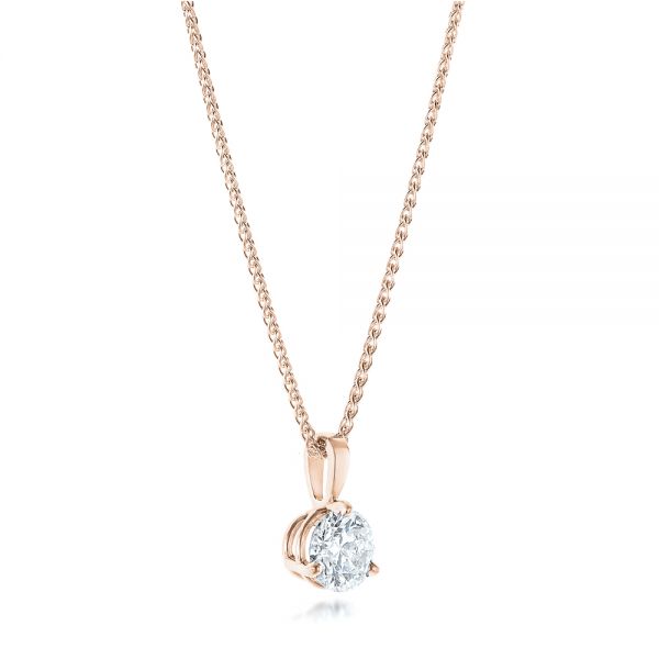 14k Rose Gold 14k Rose Gold Custom Diamond Pendant - Flat View - 103232
