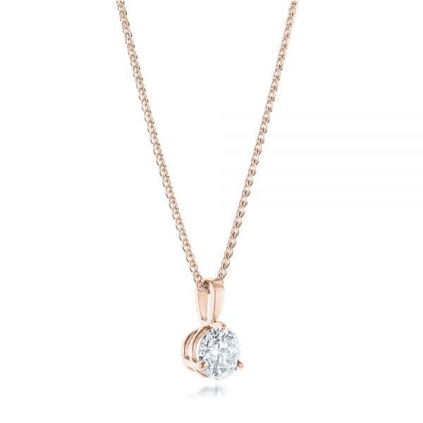 14k Rose Gold 14k Rose Gold Custom Diamond Pendant - Flat View -  103232