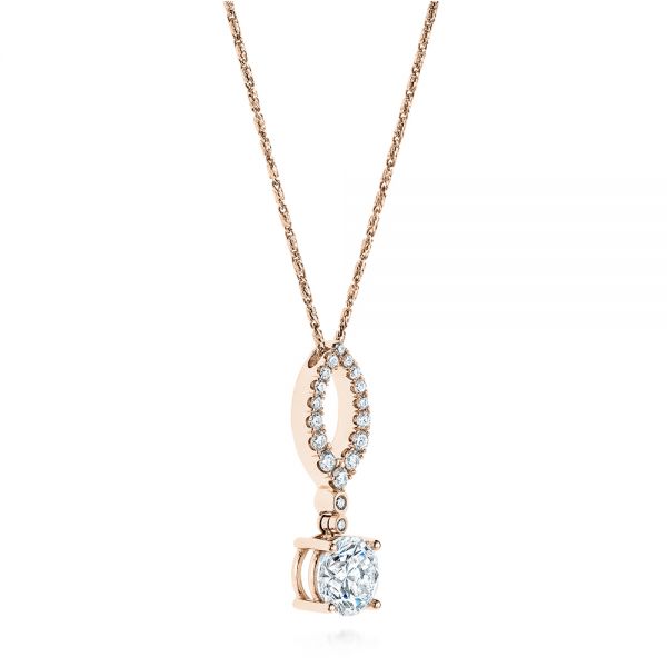 14k Rose Gold 14k Rose Gold Custom Diamond Pendant - Flat View - 105867