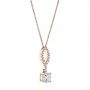 14k Rose Gold 14k Rose Gold Custom Diamond Pendant - Flat View -  105867 - Thumbnail