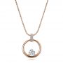 14k Rose Gold 14k Rose Gold Custom Diamond Pendant - Three-Quarter View -  100870 - Thumbnail