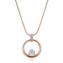 18k Rose Gold 18k Rose Gold Custom Diamond Pendant - Three-Quarter View -  100870 - Thumbnail