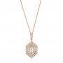 14k Rose Gold 14k Rose Gold Custom Diamond Pendant - Three-Quarter View -  103983 - Thumbnail