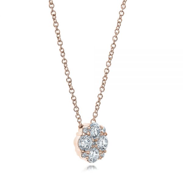18k Rose Gold 18k Rose Gold Custom Diamond Pendant - Flat View - 102238