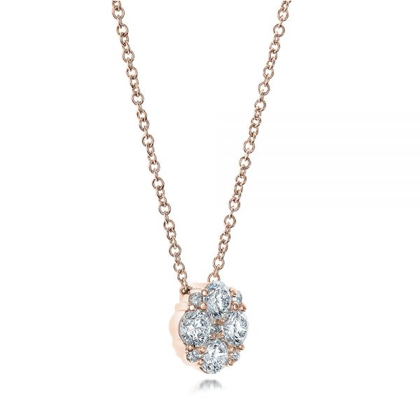 14k Rose Gold 14k Rose Gold Custom Diamond Pendant - Flat View -  102238