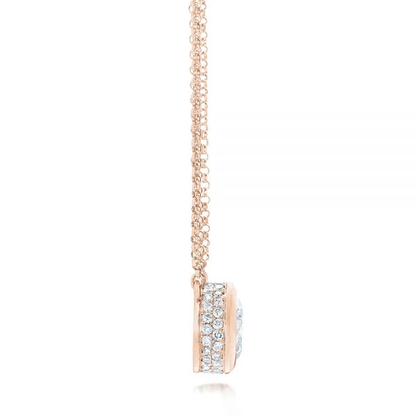 18k Rose Gold 18k Rose Gold Custom Diamond Pendant - Side View -  103205