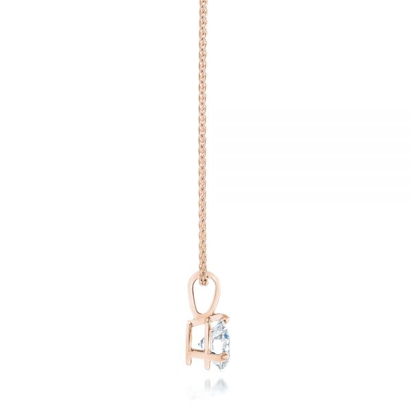 14k Rose Gold 14k Rose Gold Custom Diamond Pendant - Side View - 103232