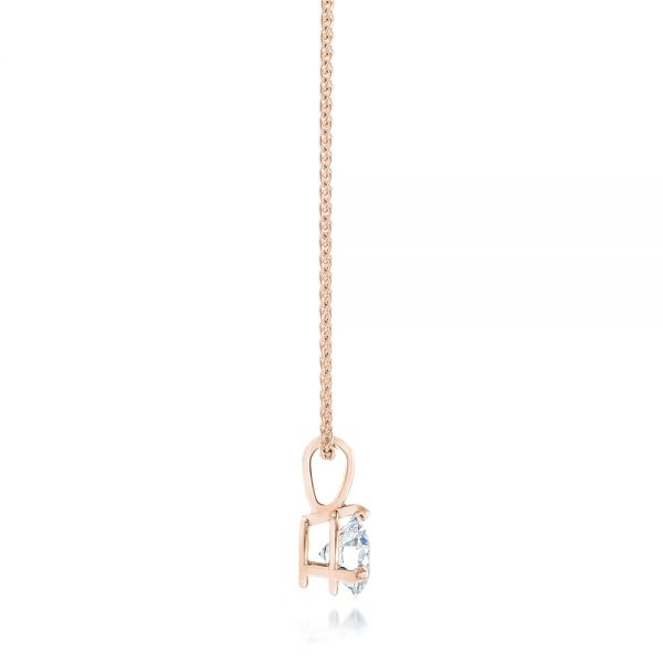 14k Rose Gold 14k Rose Gold Custom Diamond Pendant - Side View -  103232