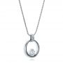 14k White Gold Custom Diamond Pendant - Flat View -  100870 - Thumbnail