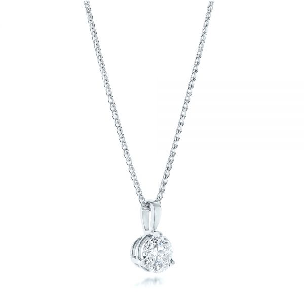 14k White Gold Custom Diamond Pendant - Flat View - 103232