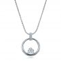 14k White Gold Custom Diamond Pendant - Three-Quarter View -  100870 - Thumbnail