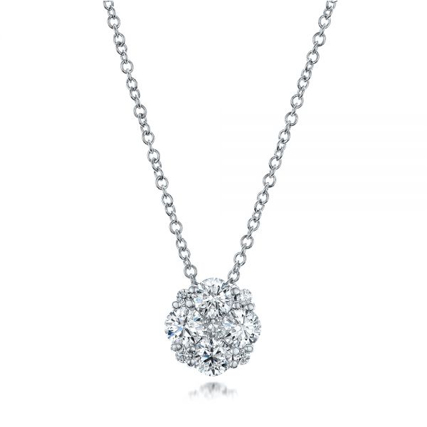  Platinum Platinum Custom Diamond Pendant - Three-Quarter View -  102238