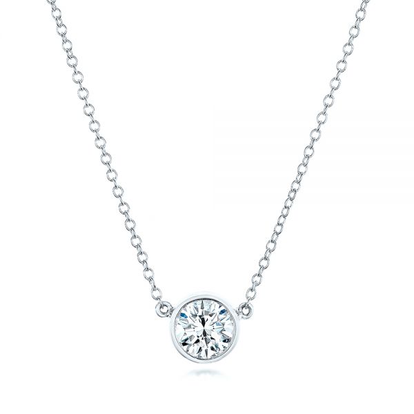  Platinum Platinum Custom Diamond Pendant - Three-Quarter View -  102524
