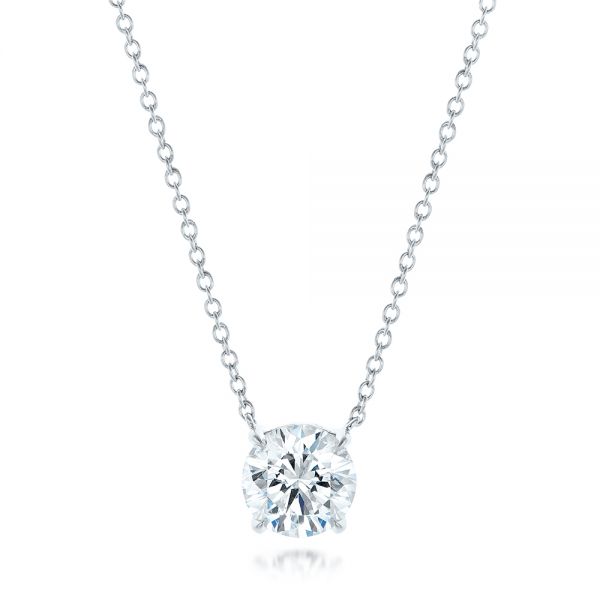  Platinum Custom Diamond Pendant - Three-Quarter View -  102838