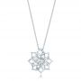 14k White Gold Custom Diamond Pendant - Three-Quarter View -  102915 - Thumbnail