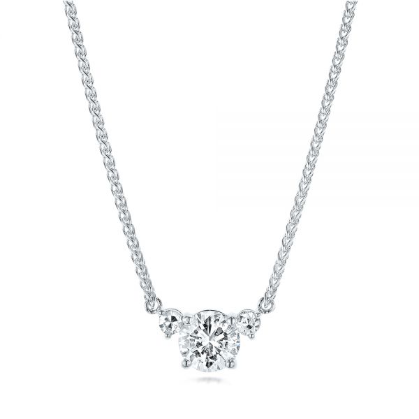 18k White Gold 18k White Gold Custom Diamond Pendant - Three-Quarter View -  103019