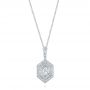 18k White Gold 18k White Gold Custom Diamond Pendant - Three-Quarter View -  103983 - Thumbnail