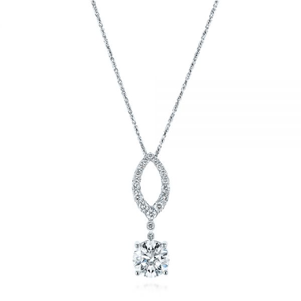  Platinum Platinum Custom Diamond Pendant - Three-Quarter View -  105867