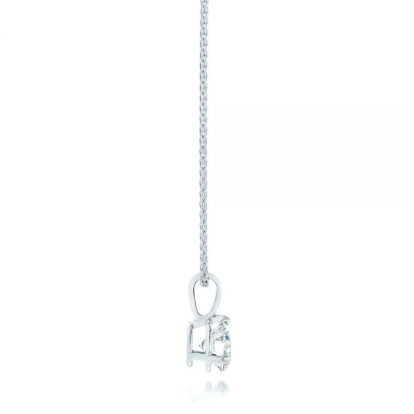 14k White Gold Custom Diamond Pendant - Side View - 103232