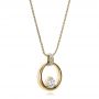 14k Yellow Gold 14k Yellow Gold Custom Diamond Pendant - Flat View -  100870 - Thumbnail