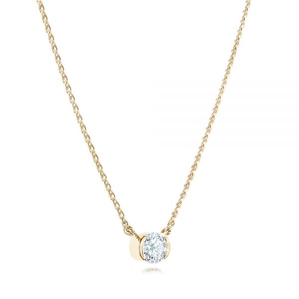 14k Yellow Gold 14k Yellow Gold Custom Diamond Pendant - Flat View - 102763