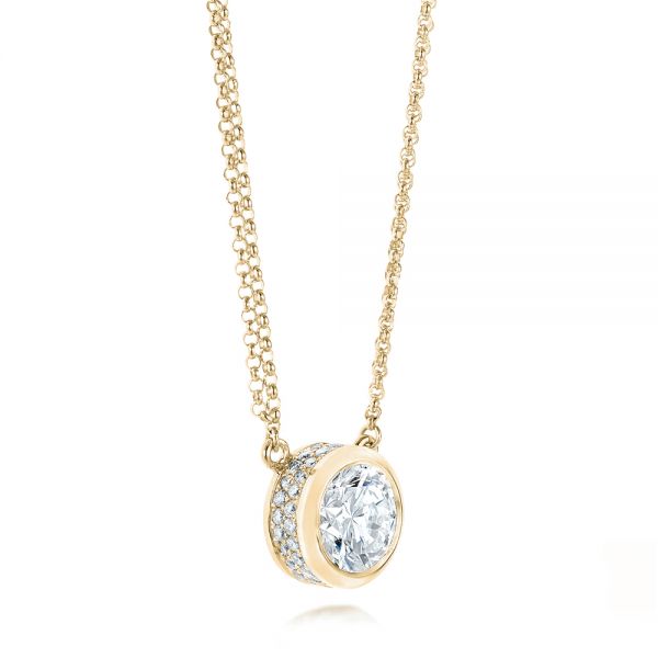 14k Yellow Gold 14k Yellow Gold Custom Diamond Pendant - Flat View -  103205