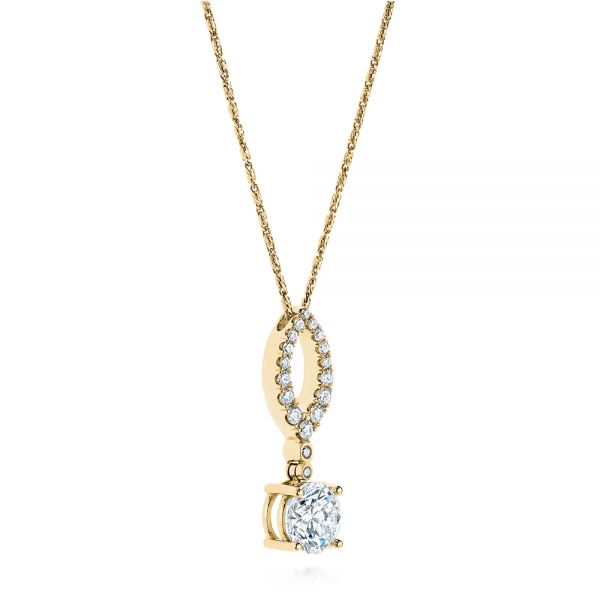 14k Yellow Gold 14k Yellow Gold Custom Diamond Pendant - Flat View - 105867