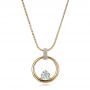 18k Yellow Gold 18k Yellow Gold Custom Diamond Pendant - Three-Quarter View -  100870 - Thumbnail