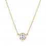 18k Yellow Gold Custom Diamond Pendant - Three-Quarter View -  102524 - Thumbnail